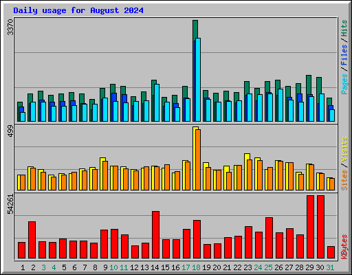 Daily usage for August 2024