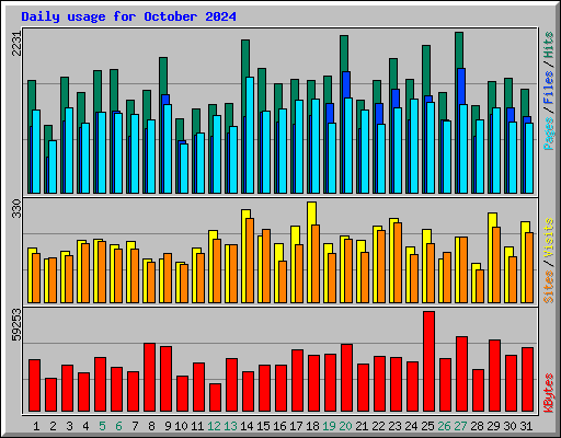 Daily usage for October 2024