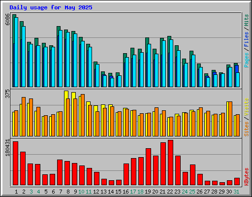 Daily usage for May 2025