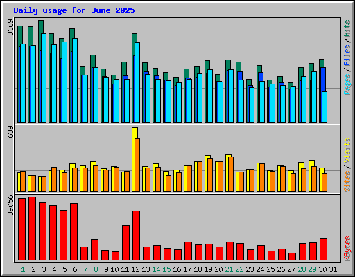 Daily usage for June 2025