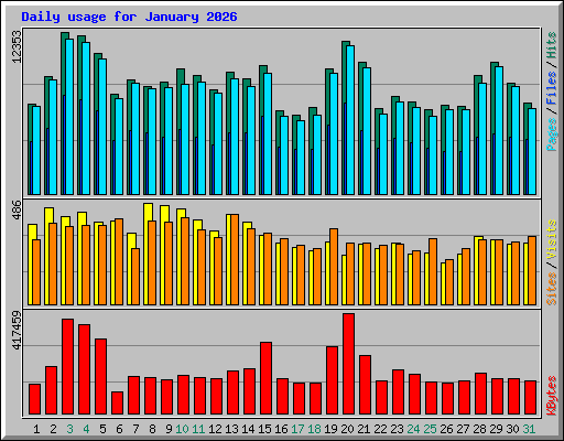 Daily usage for January 2026
