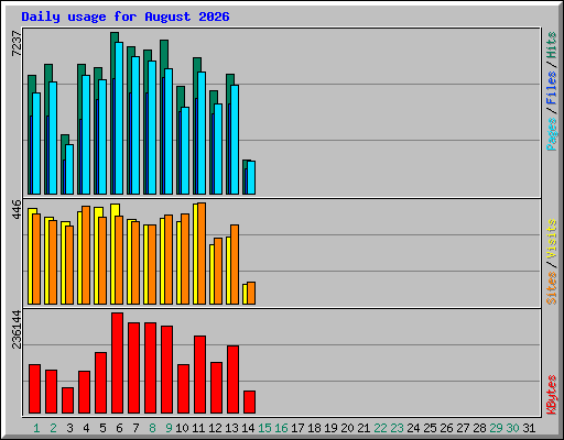 Daily usage for August 2026