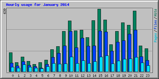 Hourly usage for January 2014