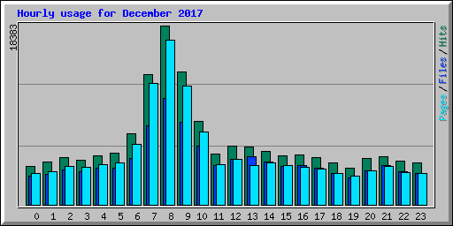 Hourly usage for December 2017