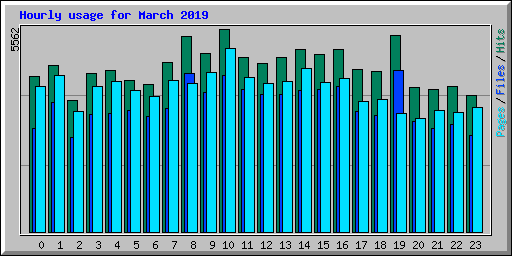 Hourly usage for March 2019