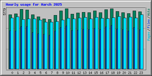 Hourly usage for March 2025